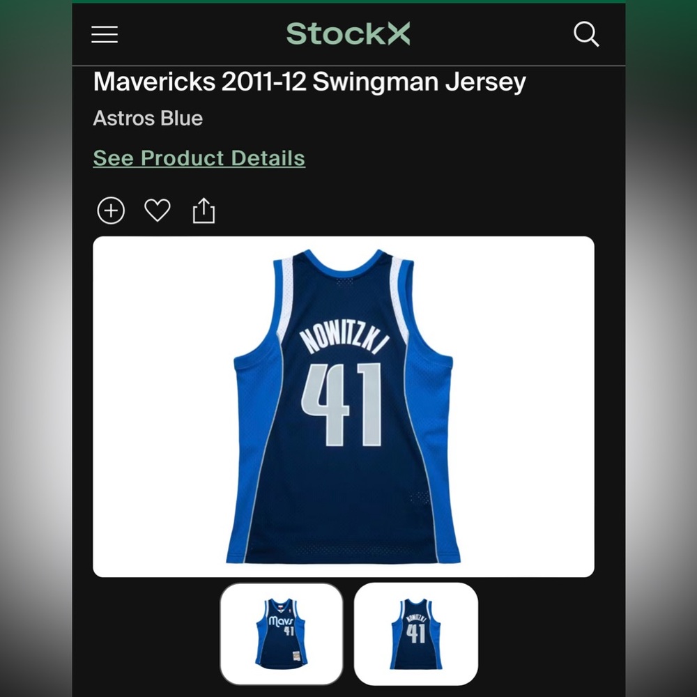 Mitchell $ Ness  NBA Swinngman Jersey Maverick 2011 Dirk Nowitzki Astros Blue